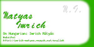 matyas imrich business card